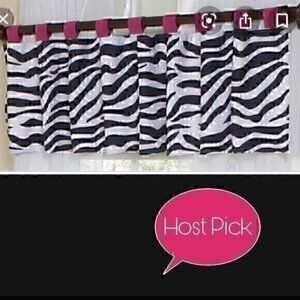 Sweet JoJo funky pink zebra curtain valances